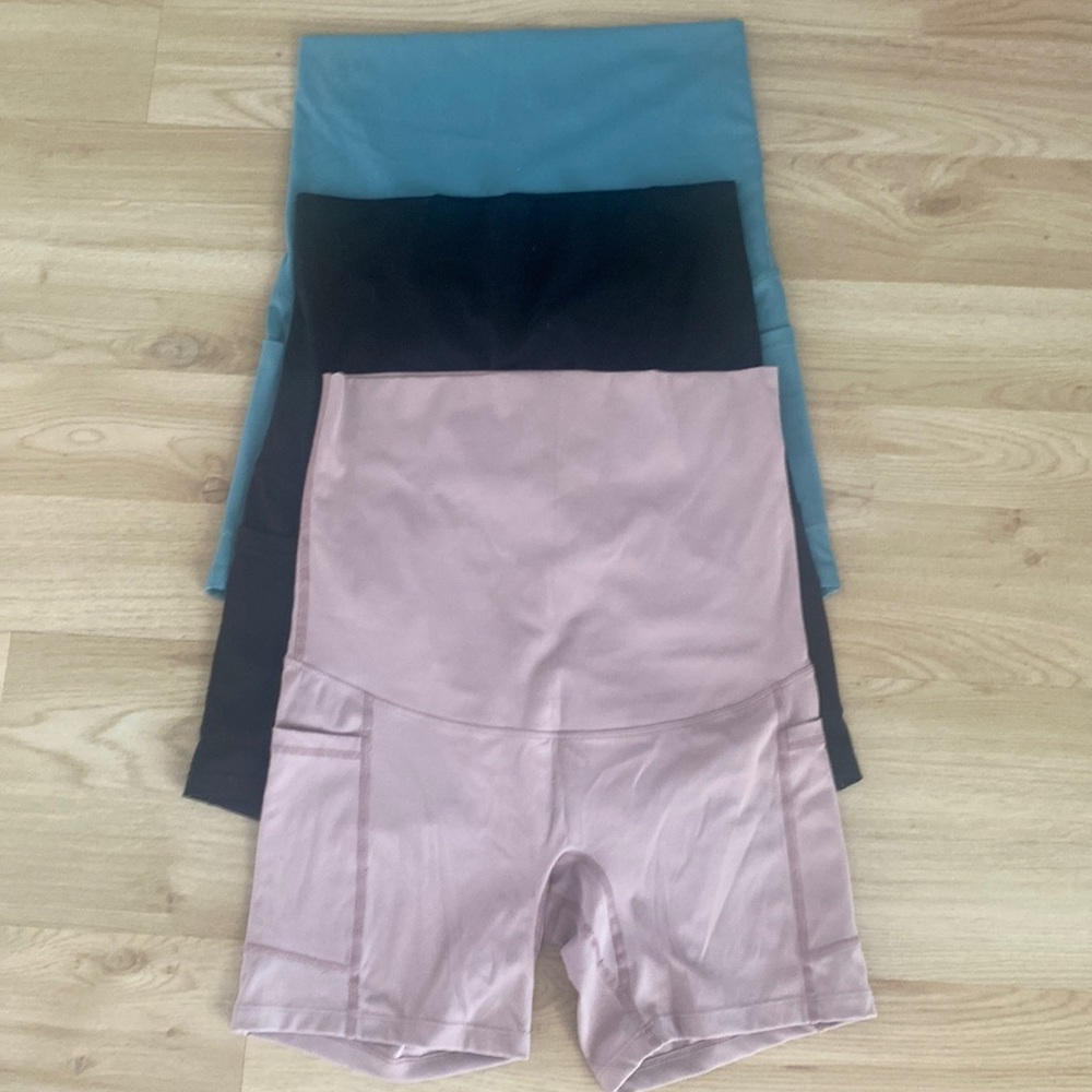 Women's Bike Shorts - Black, Blue, and Pink